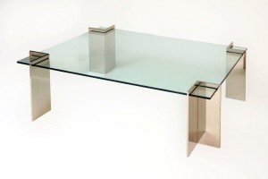 Angle Leg Coffee Table Mirror Polished Stainless Steel
