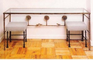 Console with Two Benches