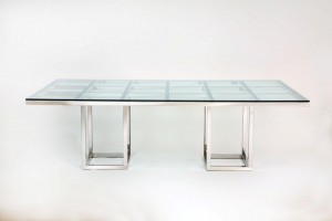 Hollywood Squares Polish Stainless Steel Table