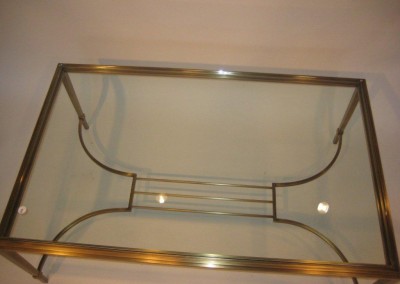 Brass Lyre Coffee Table Antique Finish