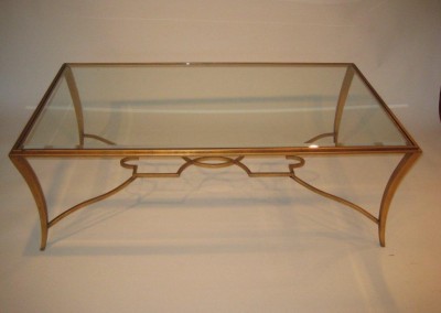 Saber Steel Wrought Iron Gold Leaf Finish Table